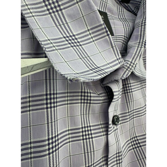 Nordstrom Men's Shop Shirt Mens 18 34-35 Purple Plaid Smartcare Non-Iron Dress - Picture 12 of 13